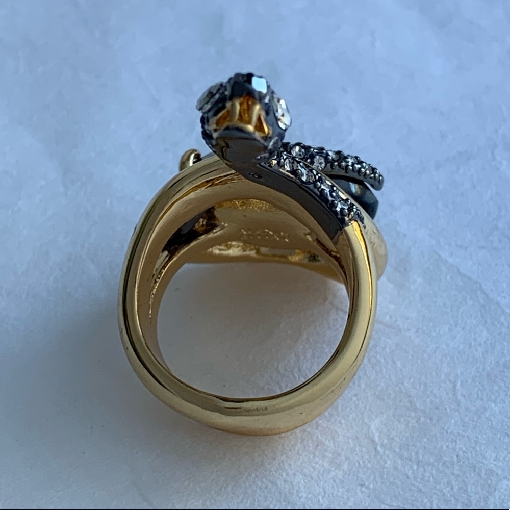 Alexis Bittar Vanitas Coiled Serpent Crystal Snake  Cocktail Ring - Picture 3 of 16